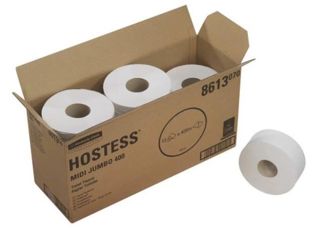 Kimberly Clark Hostess 1 laags toiletpapier jumbo wit 400 meter