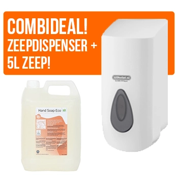 COMBIDEAL! 123toilet White zeepdispenser + 5L Zeep