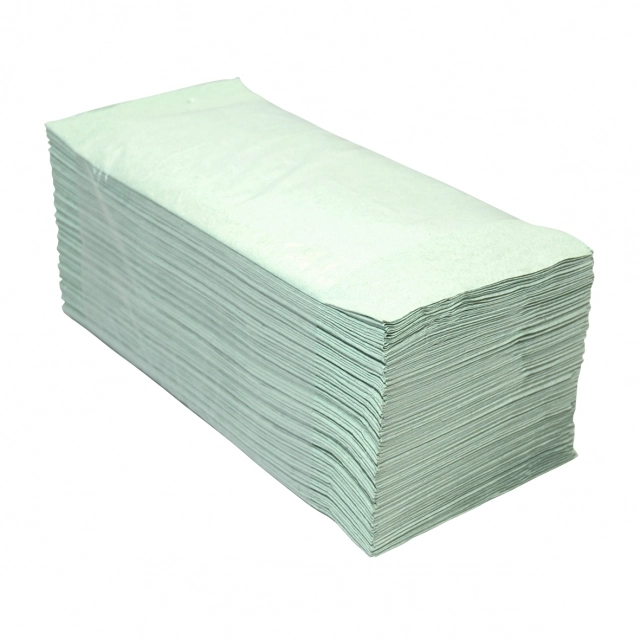 123toilet papierenhanddoeken ZZ-vouw, 1-laags groen, 5000 vel