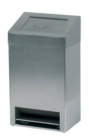Santral RVS afvalbak met voetpedaal, 40 liter RVS