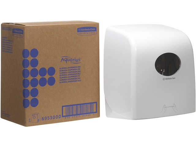 Kimberly Clark Aquarius handdoekrol dispenser Slimroll wit