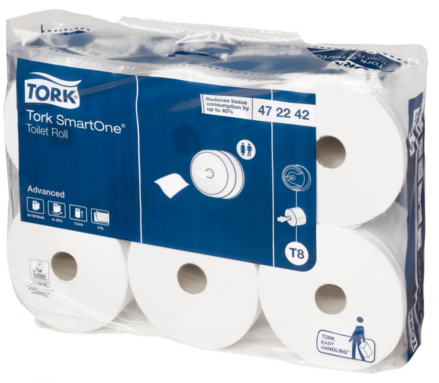 Tork 472242 toilet-systeemrol SmartOne (T8), 2-laags tissue 6900 vel, foto 2 van 2