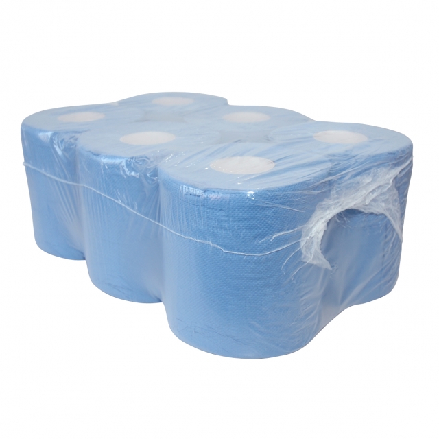 123toilet poetsrol Centerfeed, 2-laags 150 meter, blauw