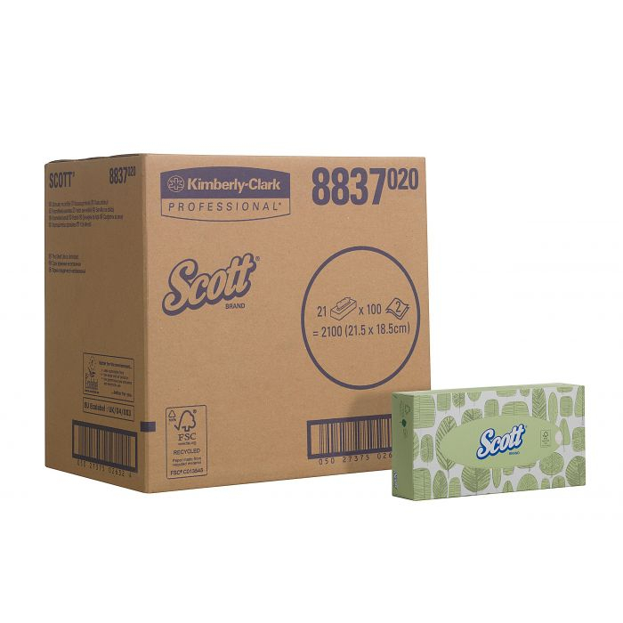 Kimberly Clark Scott 2 laags facial tissue 2100 vel, foto 2 van 2