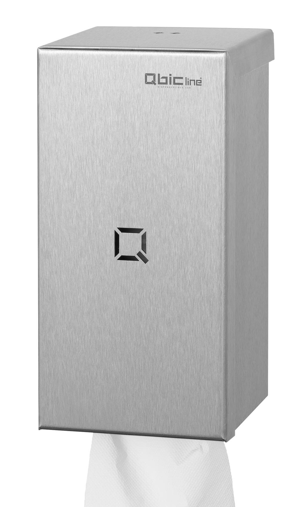 Qbic poetsrol MINI-centerfeed dispenser (=minirol), RVS